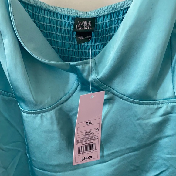 Wild Fable aqua silk dress - Picture 3 of 7